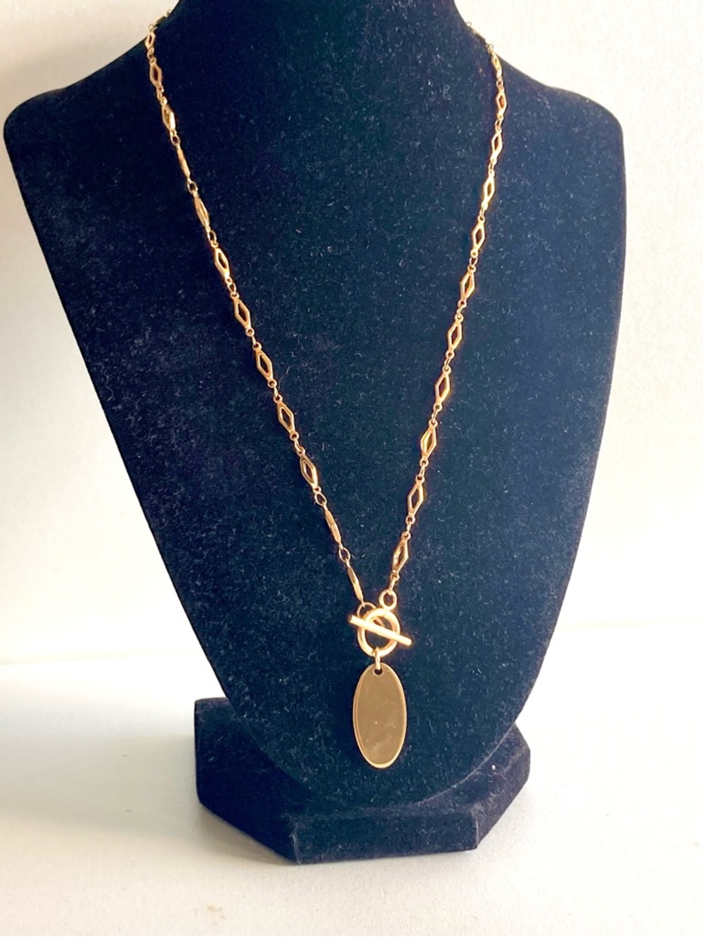 ๐1 day sale๐ Gold-Tone Oval Toggle Necklace Women's Jewelry NWOT - Picture 2 of 6
